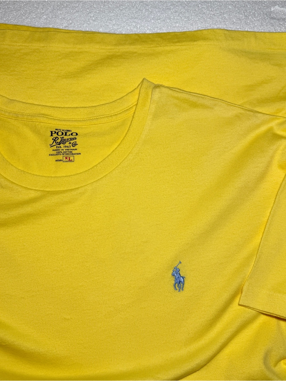Polo by Ralph Lauren Short-Sleeve Crew Tee in Yellow with Blue Pony - Picture 7 of 7
